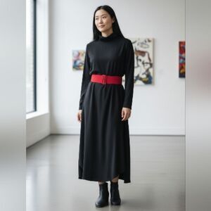 Maxi Turtleneck Cotton Tee Dress Size Large NWOT BELT Not included